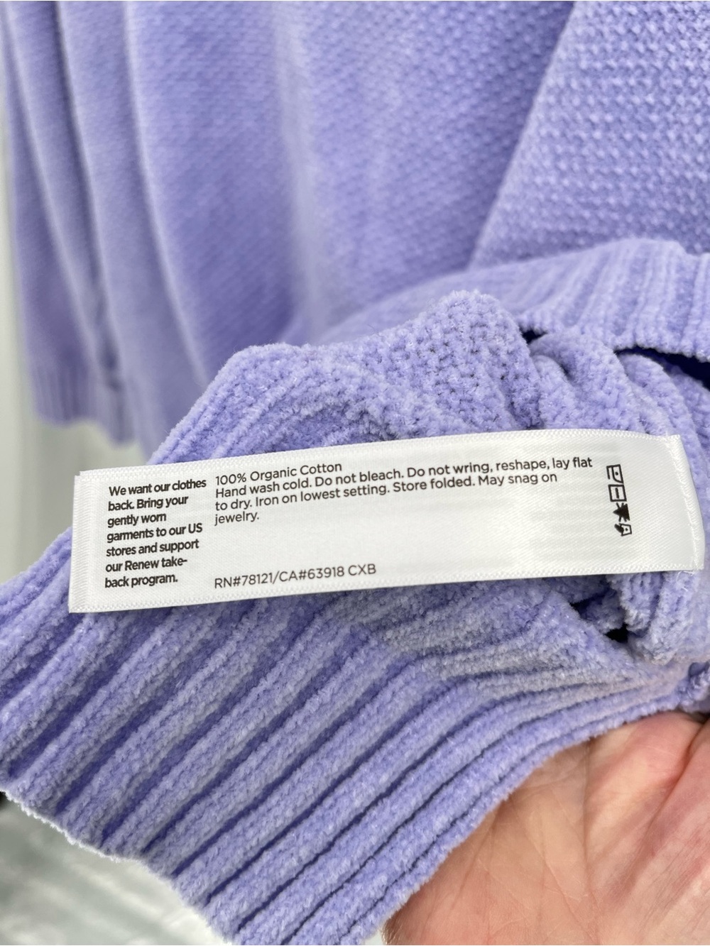 Eileen Fisher New Organic Cotton Lavender Textured Sweater Large | Boxy Relaxed - Picture 4 of 8